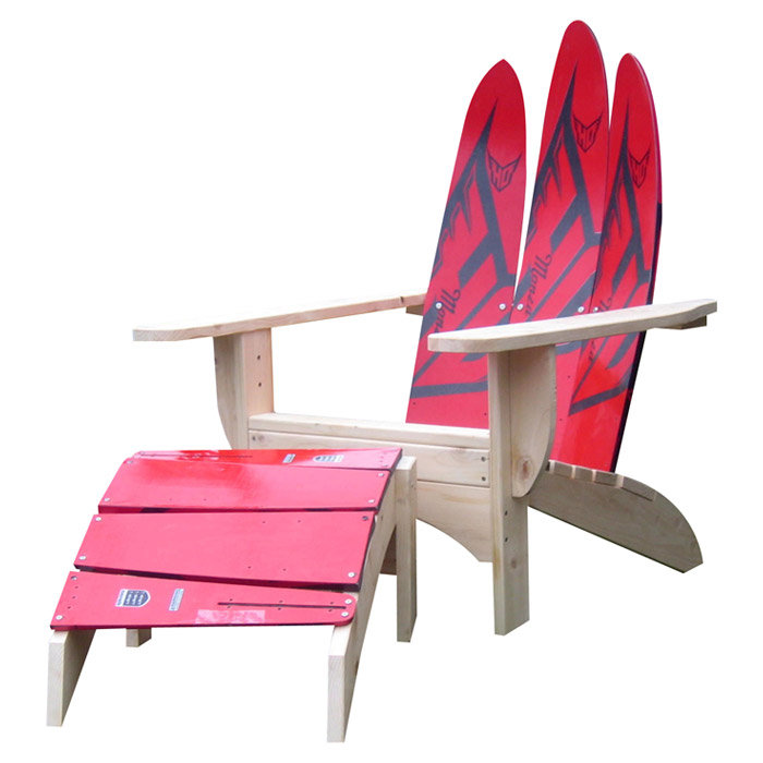 Ski Chair Water Ski Solid Wood Adirondack Chair with Ottoman & Reviews